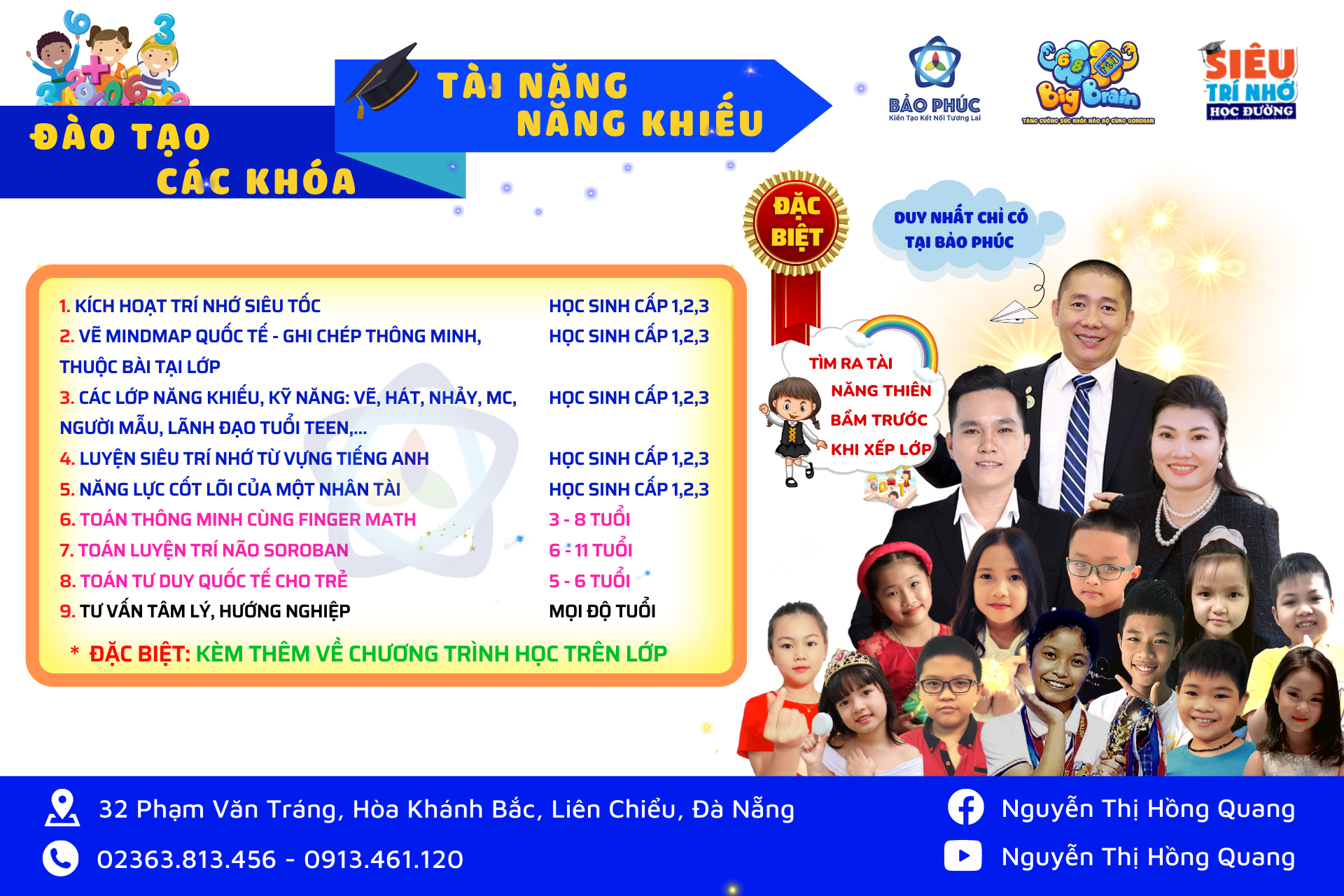 CHƯƠNG TRINH ĐÀO TẠO TÀI NĂNG - NĂNG KHIẾU TẠI BẢO PHÚC